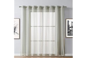 Warm Home Designs 1 Gold Beige Color Extra Wide 102 x 84 Inch Long Sheer Patio Door Size Grommet Curtain Panel. Cover Sliding Glass Doors, Extra Large Windows or Open Spaces. WA Beige Patio 84"