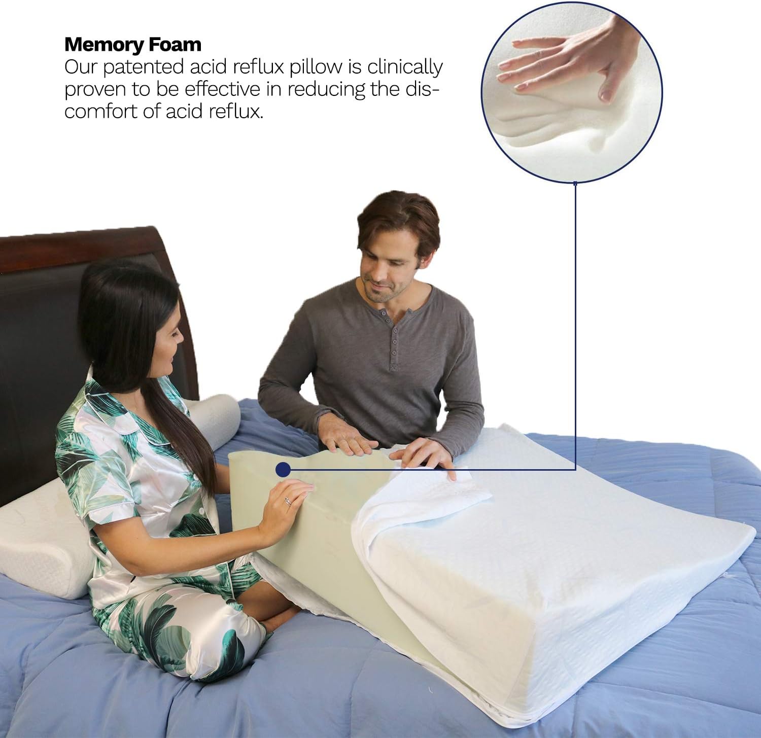Back Support Systems Bed Wedge for Acid Reflux. One-inch Premium Memory Foam. Helps Relieve GERD, Circulation & Breathing Issues, Back & Hip Pain. (Large 38" Width): Kitchen & Dining