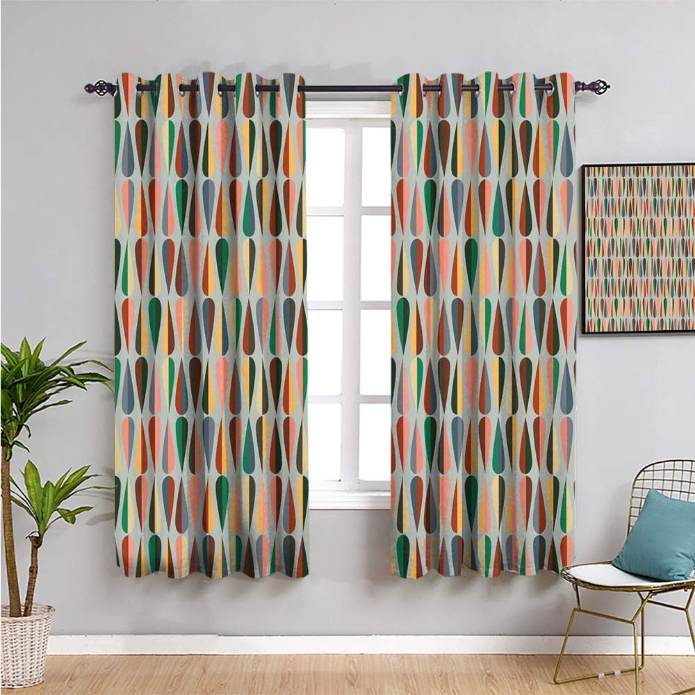 VICWOWONE mid century Blackout Curtain, Curtains 84 inch length simple