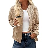 Tankaneo Womens Bomber Jackets Lightweight Zip Up Fashion Cute Jacquard Coats Fall Varsity jacket