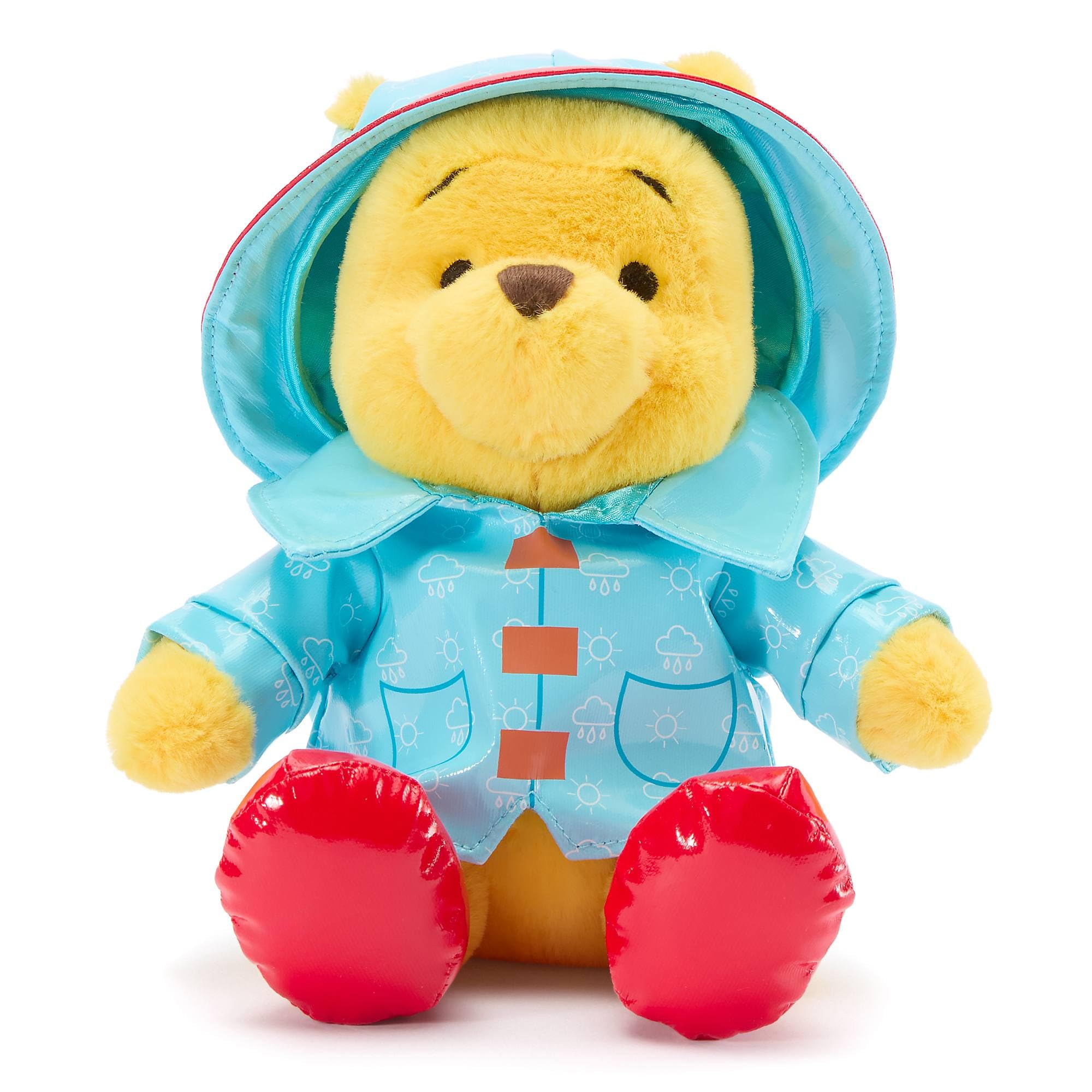 Disney Store Official Winnie the Pooh in Rainwear Plush – 7" Collectible Soft Toy with Jacket, Hat and Boots