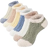 COOVAN Womens Fuzzy Socks 6 Pack Flutty Warm Cozy Super Soft Slipper Sock Micorfiber Home Plush Sock 6 Pairs