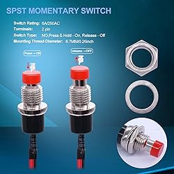 Twidec/10Pcs 1A 250V AC 2 Pins SPST Red and Green