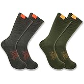 Carhartt Men's SC9662M Midweight Supply Crew Sock - 2 Pack