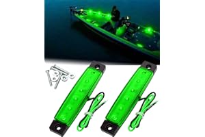 Shangyuan LED Interior Boat Lights, Utility Slim Strip Bar Light Fit Courtesy Lighting Cockpit Lights Navigation Light Green (Pack of 2)