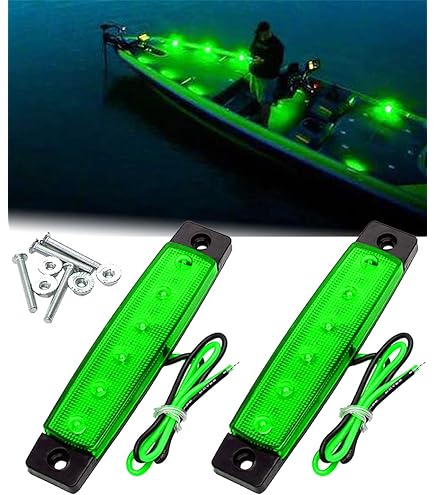 10 Pcs Marine Boat LED Deck Courtesy Lights Waterproof Green Stern Transom Light - Foto 5