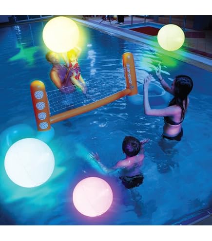2 Balles LED Gonflables 16 Cm – IP68 – 16 Couleurs + Télécommande – Piscine Et Plage
