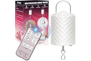 OMCCHK Disco Ball Motor with Remote Control，Adjustable 3 Rotating Speeds and 2 Way Direction Electric Slow Wind Spinner for Wind Chimes, Baby Crib Mobiles, Mirrors, and Hanging Ornaments