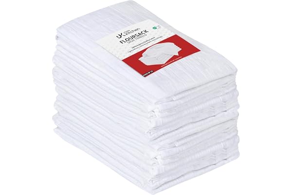 Utopia Kitchen White Flour Sack Towels [12 Pack - 28 x 28 Inch] 100% Cotton Tea Towels for Cleaning & Drying - Highly Absorbe