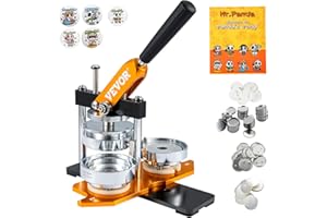 VEVOR Button Maker Machine, 75 mm(3 inch) Badge Punch Press Kit, Children DIY Gifts Pin Maker, Button Making Supplies with 100pcs Button Parts & Circle Cutter & Magic Book