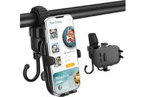 2 in 1 Universal Baby Stroller Cell Phone Holder 360 Degree Rotate Universal Clamp Pram Wheelchair Accessory Mount Bracket Bi
