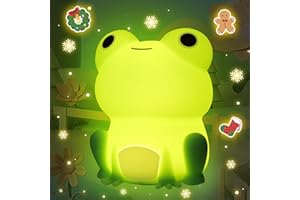 Attivolife Cute Frog Night Light for Kid, Squishy Animal Silicone Lamp, Rechargeable Portable and Dimmable Touch Control, Best Bedroom Bedside Decor Christmas Birthday Gift for Boy Girl Toddler