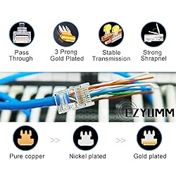 EZYUMM 50PCS RJ45 Connectors, RJ45 Pass Through