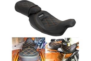 HCmotorku Motorcycles Two-up Leather Pillion Seat - Fit for Harley Touring Road King, Street Glide, Electra Glide Ultra Class