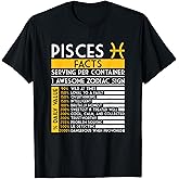 Pisces Facts Zodiac Sign Horoscope Funny Astrology T-Shirt