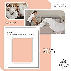 Linen Home 100% Cotton Percale Weave Fitted