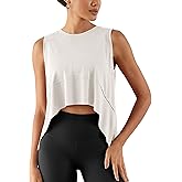 ODODOS Modal Soft Sleeveless Crop Top for Women Athletic Tee Gym Workout Cropped Yoga Tank