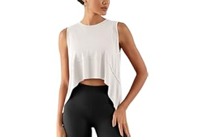 ODODOS Modal Soft Sleeveless Crop Top for Women Athletic Tee Gym Workout Cropped Yoga Tank