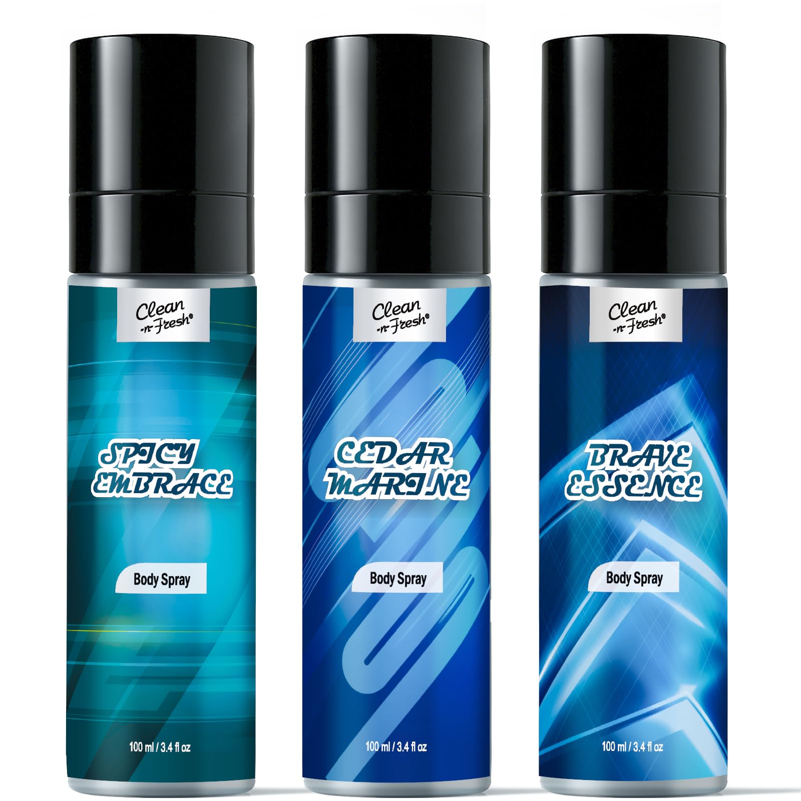 Photo 1 of Clean-n-Fresh Body Spray for Men, Pack of 3, Total 10.2 Fl Oz, Mens Body Spray Set