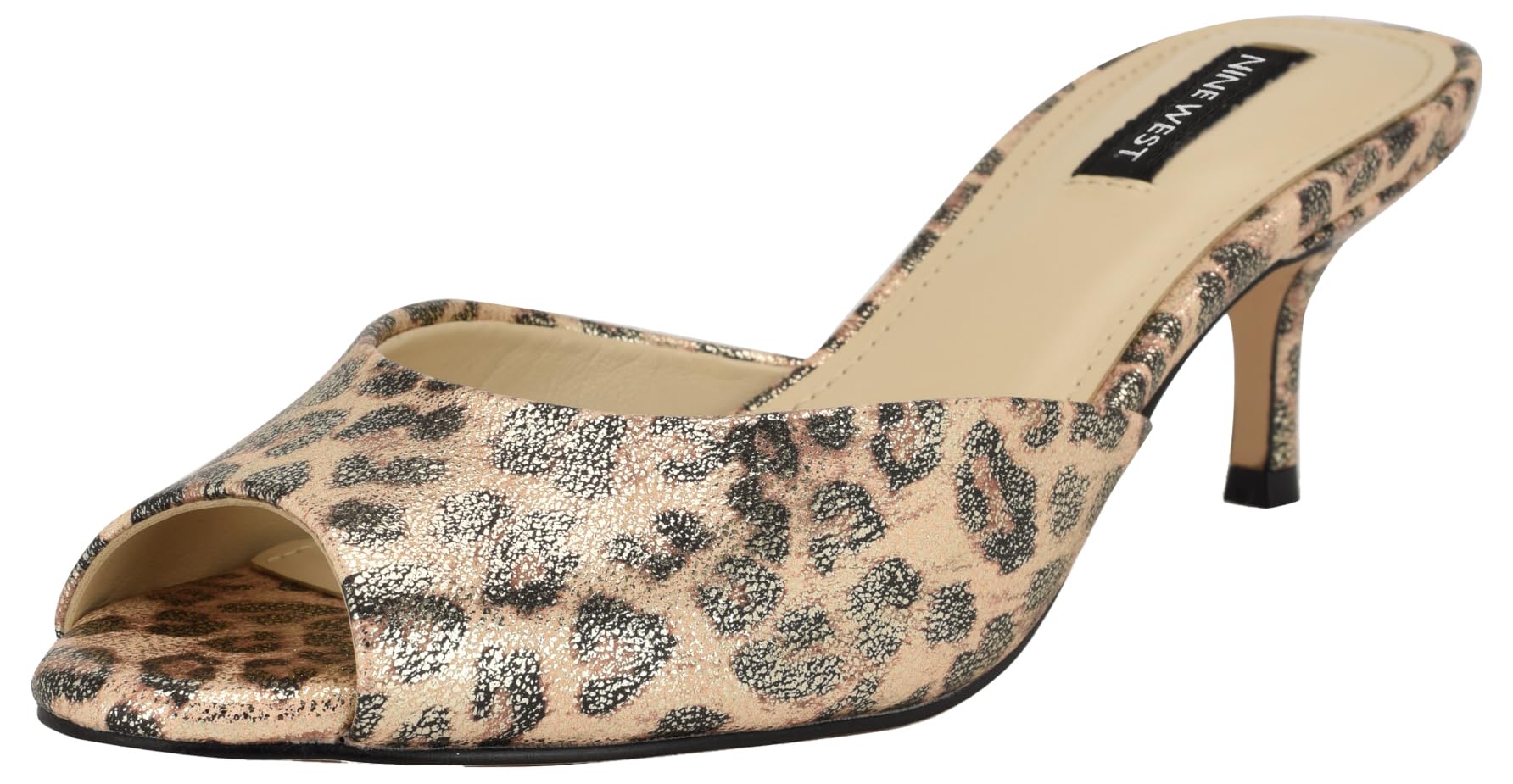 Nine West Women’s Luvlie Heeled Sandal, Gold Shimmer Leopard 788, 7