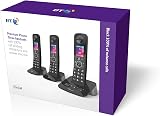 BT Premium Cordless Landline Phone Trio Handset with Call Blocker and Answer view 4