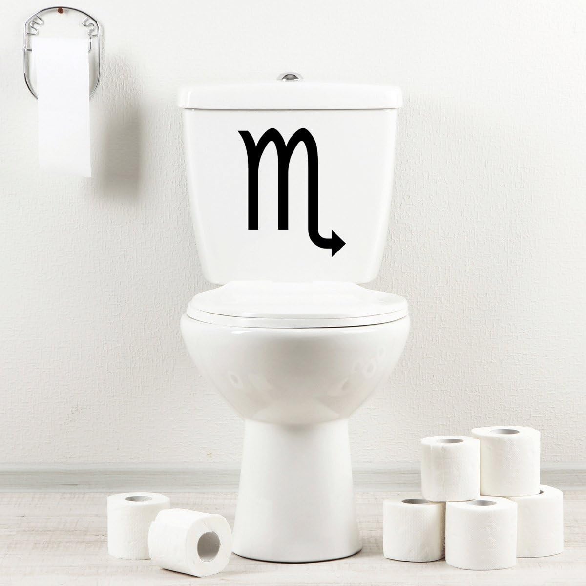 StickAny Bathroom Decal Series Scorpio Sticker for Toilet Bowl, Bath, Seat (Black)
