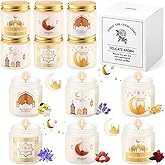 Lyrow 12 Pcs Ramadan Gifts for Women Men Ramadan Mubarak Candles 3.5 oz Scented Soy Wax Candle Islamic Muslim Candles Islamic Party Favors Gifts for Home Muslim Islam Festival Decor (White Gold)