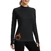 TACVASEN Women's Thermal Shirts Mock Neck Fleece Lined Running Ski Long Sleeve Base Layer for Cold Weather