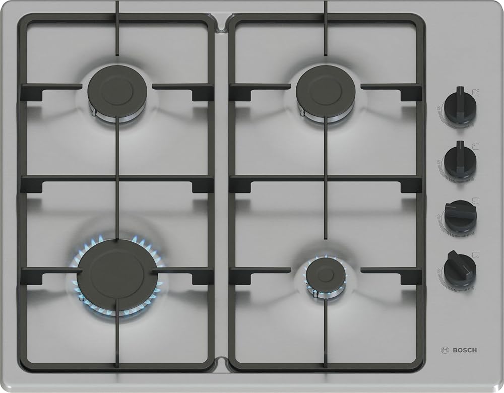 Bosch Series 2 PBP6B5K60 60cm Gas Hob 4 Burners Side Control