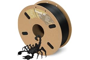 DURAMIC 3D Printer Filament PLA 1.75mm 1kg Cardboard Spool(2.2 lbs) Dimensional Accuracy +/- 0.03 mm Black