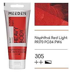 MEEDEN Acrylic Paint Naphthol Red Light: Bundled