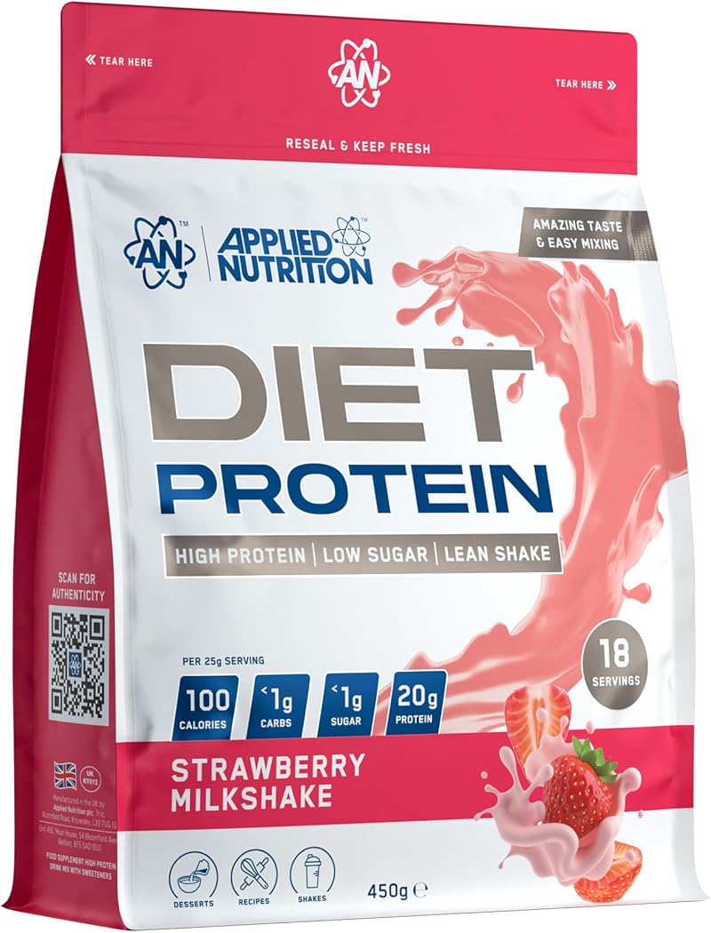 Applied Nutrition Diet Whey High Protein Powder 450g Strawberry Milkshake