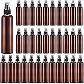 Eccliy 32 Pcs 8 oz Spray Bottles Fine Mist, Amber, Clear | Clear Empty Spray Bottles, Hairs Refillable Travel Sprayer with Pump Cap, for Cleaning Oils Travel Perfumes