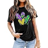Mardi Gras Shirts Women: Mardi Gras Day Hearts T-Shirt Fat Tuesday Tee Carnival Shirt New Orleans Party Tshirt