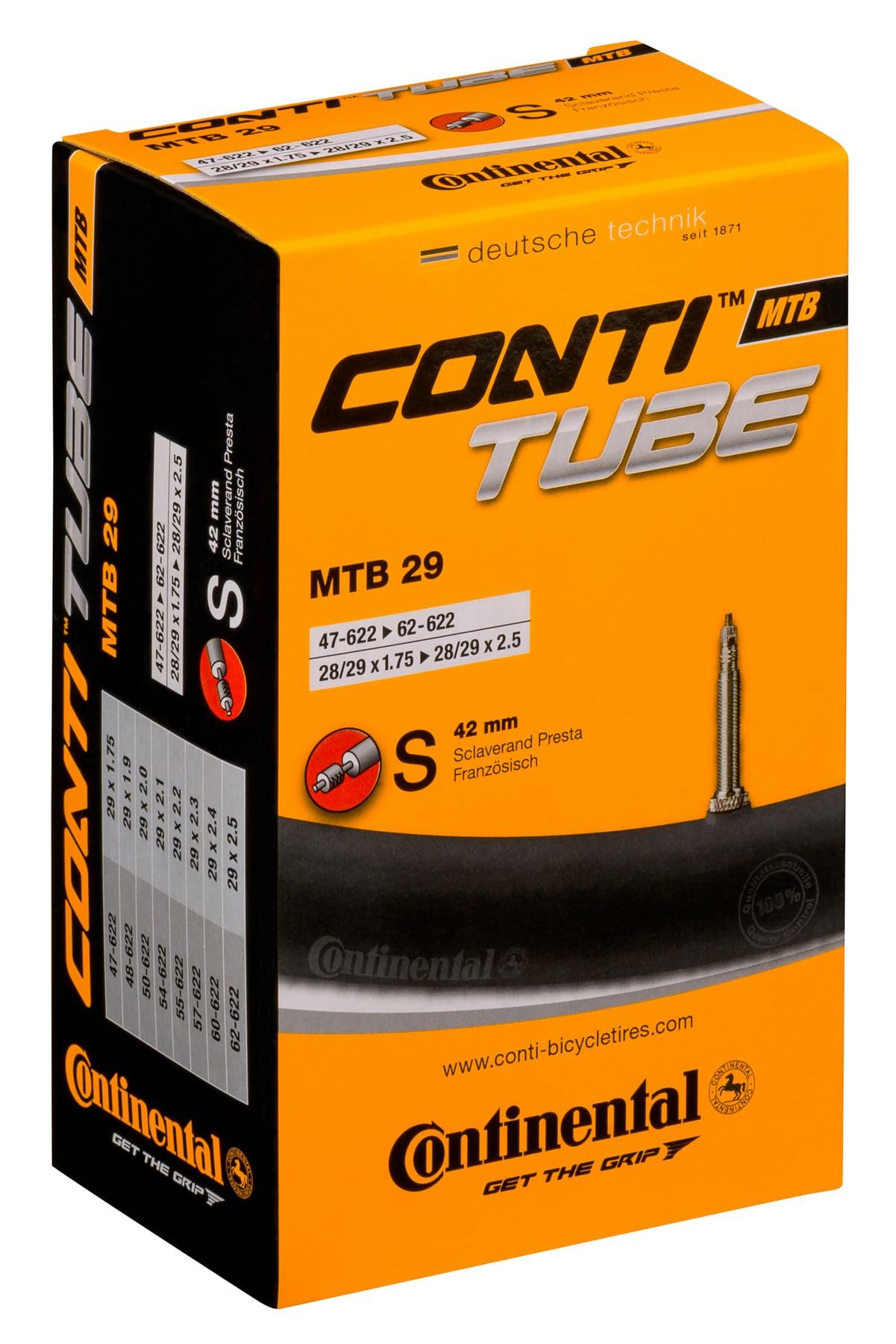 Continental Air Tube - Bicycle MTB 29 inch Bicycle Tube, Black, 47 / 62-622 โ image 1