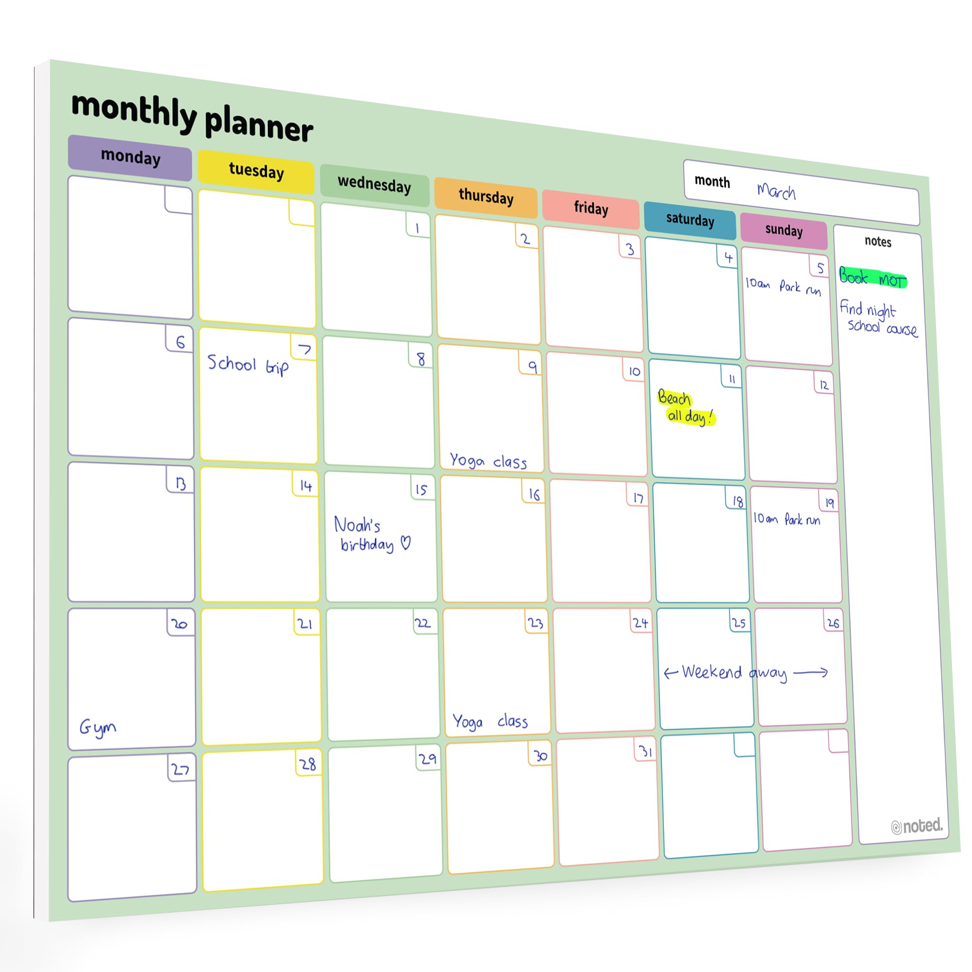 Monthly Planner Pad – A4 Undated Calendar and Scheduler - 52 thick 100gsm sheets for work, study and home planning — image 1