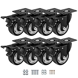 3 Inch Caster Wheels, Casters Set of 8, ASHGOOB