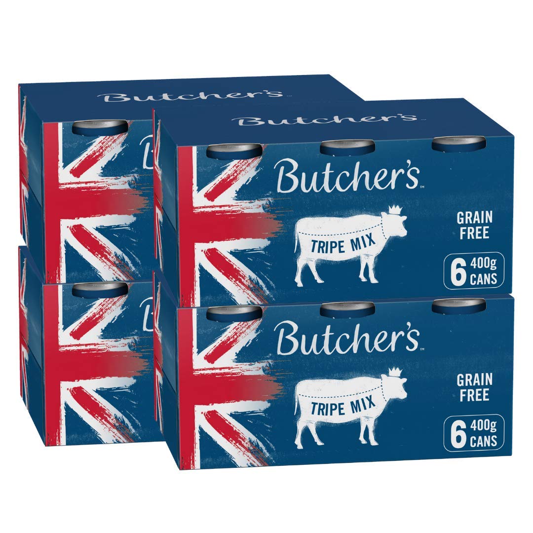 Butcher's Wet Dog Food Tin Cans Grain Free Tripe Mix 9.6kg (24 x 400g)