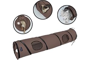 PetLike Cat Tunnel for Indoor Cats Collapsible Pop-up Pet Tube Peek Hole Hideaway Play Toys for Cats with Ball