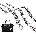 TH TANHHOO Metal Wide Chunky Purse Strap Chain Crossbody Replacement Purse Straps For Handbags Bag Chain Making Supplies Accessories (Silver) 47"/120cm