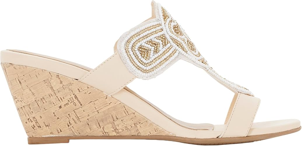 Anne Weyburn Frau Pantoletten Mit Keilabsatz Aus Kork Amazon De Schuhe Handtaschen