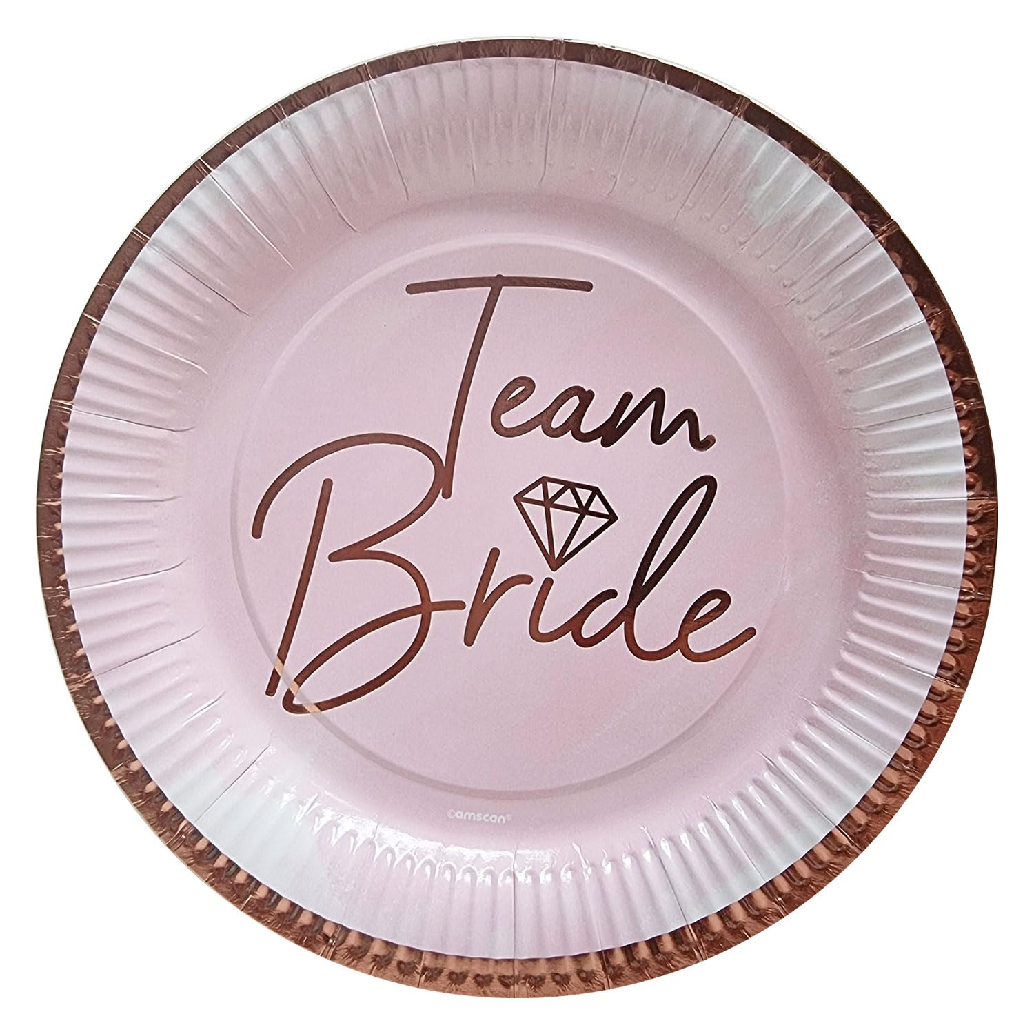 Amscan 9909890-66 - 'Team Bride' Hen Party Paper Plates - 8 Pack