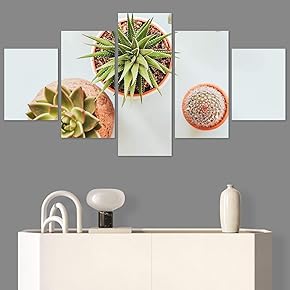SIGNWIN 5 Panel Canvas Wall Art Succulent Arrangements...