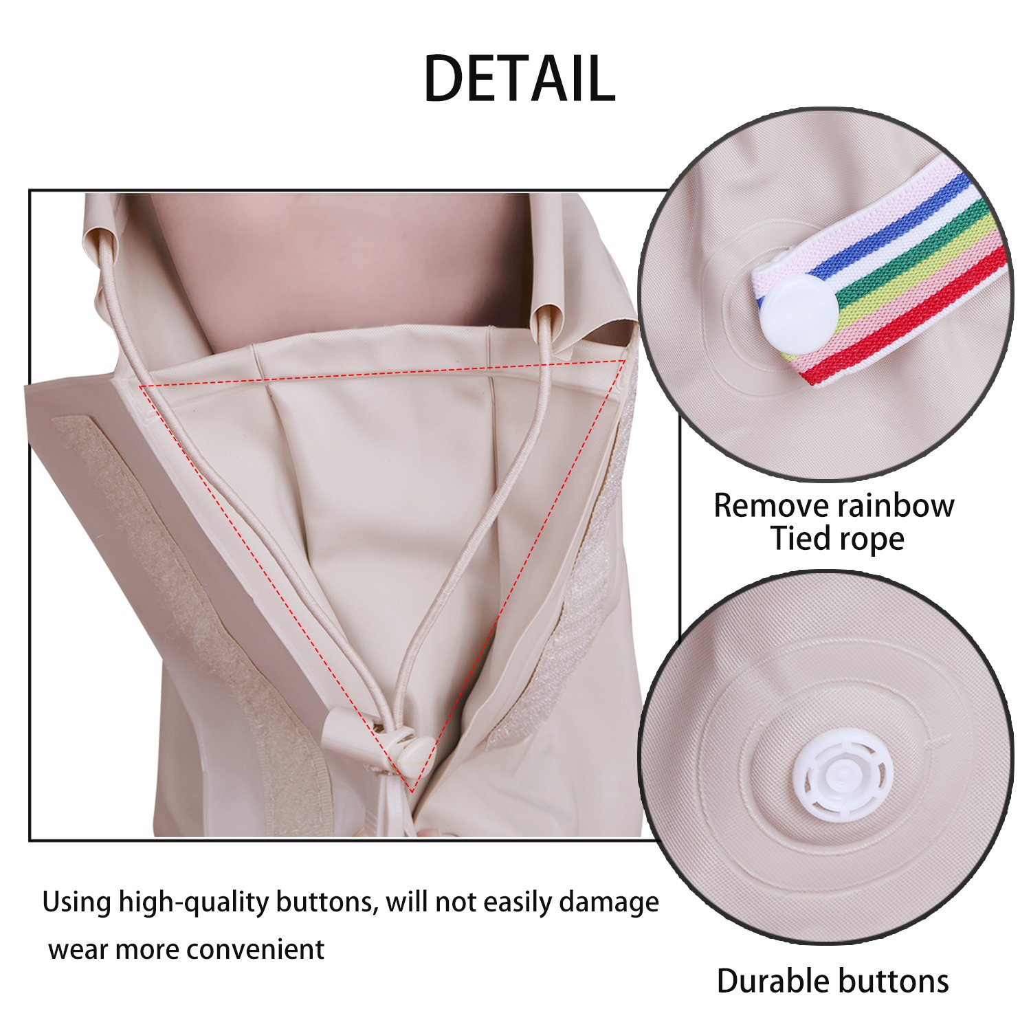 Rain Shoe cover, Rain Boot Waterproof with Velcro and Adjustable Tied Rope Defend for Rain, Snow, Mud