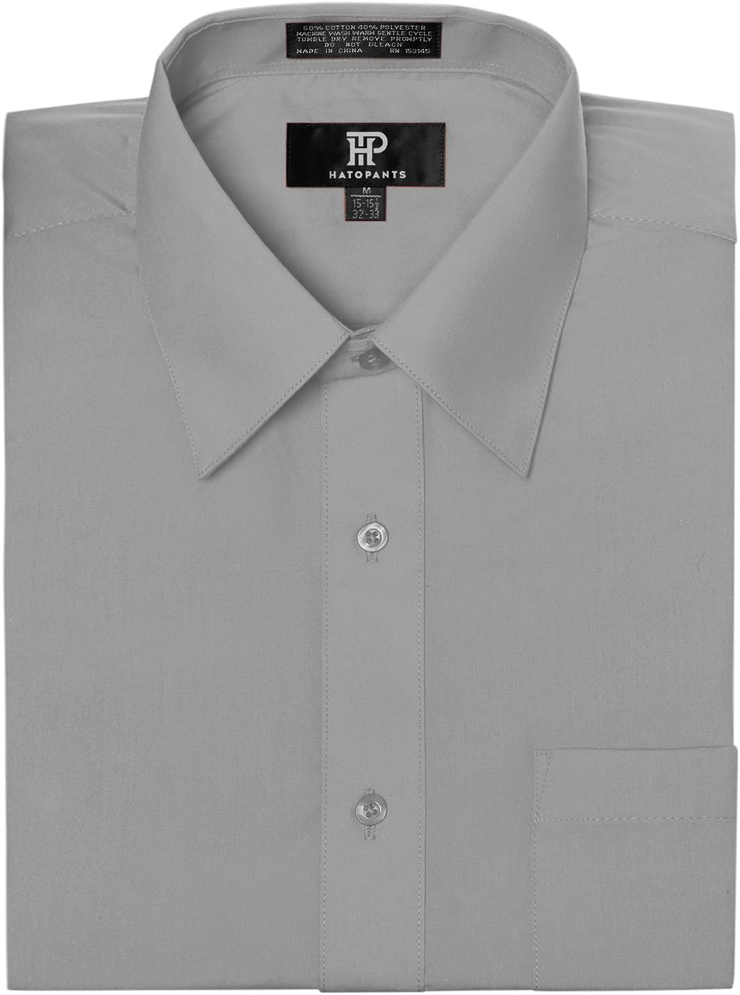 HATOPANTS Men's Classic Solid Color Regular Fit Long Sleeve Dress Shirts