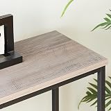 HOOBRO Slim Console Table Hallway Metal Frame Greige Black 75x24x75 cm view 8