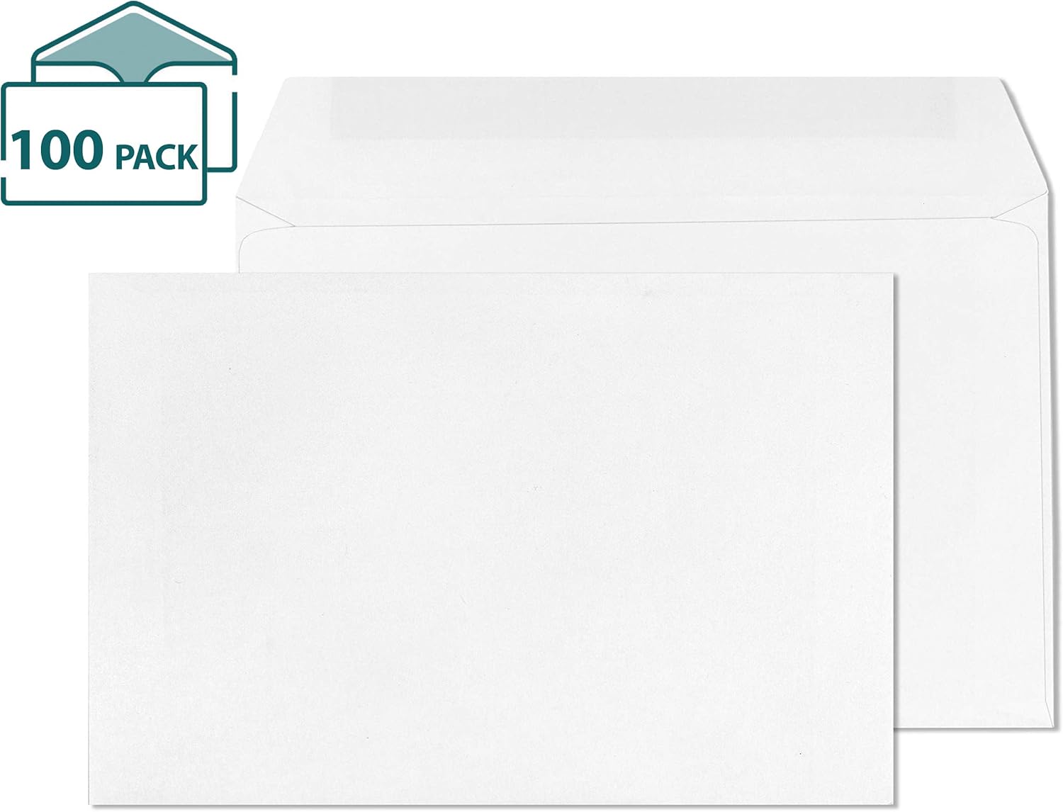 EnDoc 9x12 Open Side Booklet Envelopes – Designed For Photography, Holiday Cards, Oversized Wedding Invitations, School & Office - 28lb Paper, 9 x 12 Gummed Seal Shipping Envelope - 100 Pack : Office Products