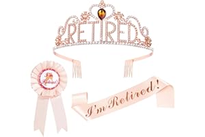 ZEOKIAR Happy Retirement Gifts for Women, Retirement Party Decorations for Woman Coworker Teacher Nurses Grandma, Retired Tiara Crown, Retired Brooch, Retired Sash, Retirement Party Supplies Favors