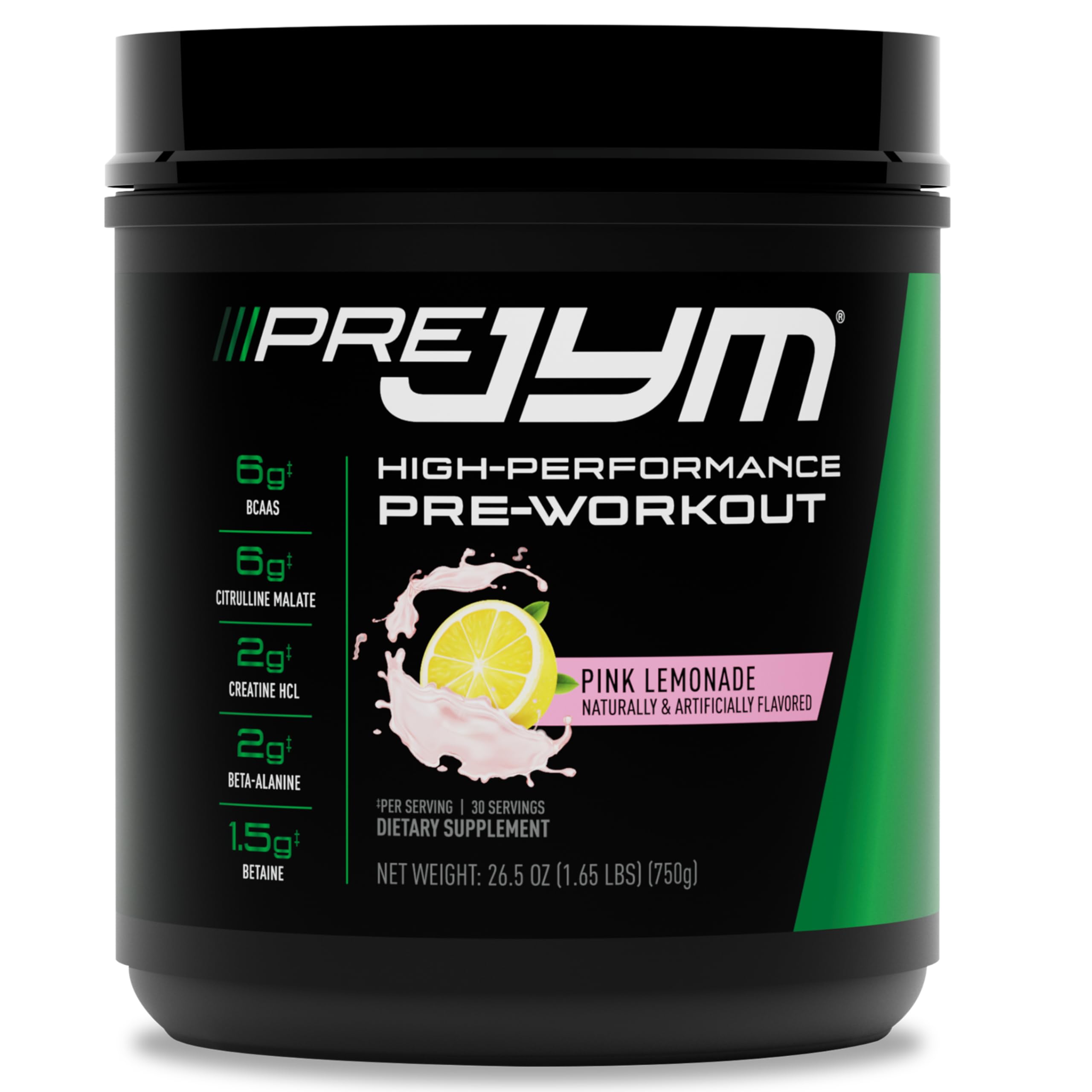 JYM Supplement Science Pre JYM Pink Lemonade Pre Workout Powder for Men & Women, BCAAs, Nootropics, Creatine HCI, Citrulline, Beta-Alanine, Betaine, Taurine, Huperzine, 30 Servings Image