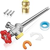 Young dance 12inch Anti-Siphon Frost Free Sillcock, No Lead Brass Frost Proof Outdoor Faucet Bib with Backflow Preventer, 1/2" Push-to-Fit Connector X 3/4 Inch Hose Bibb Frost Free Spigot